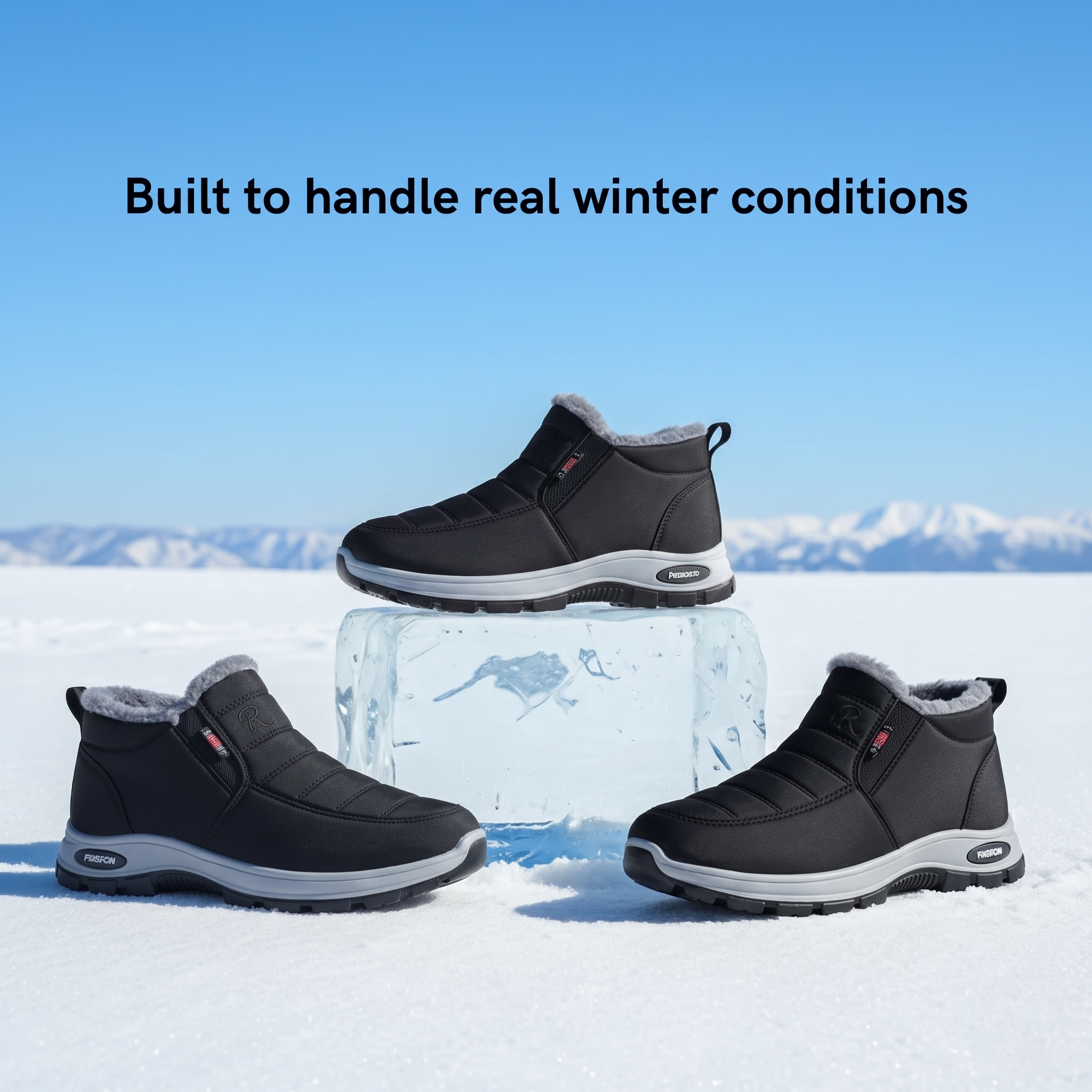 Sianna waterproof winter ankle boots in Black, photo 2