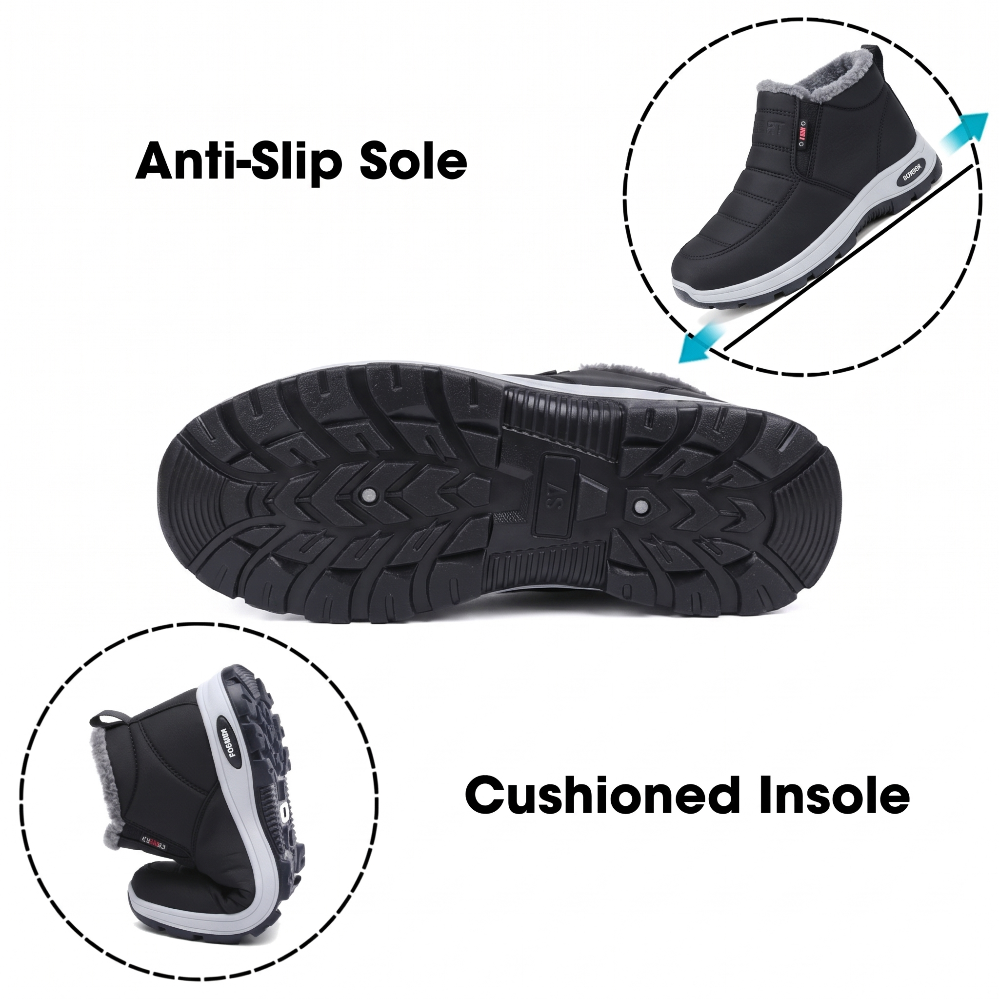 Sianna waterproof winter ankle boots in Black, photo 5