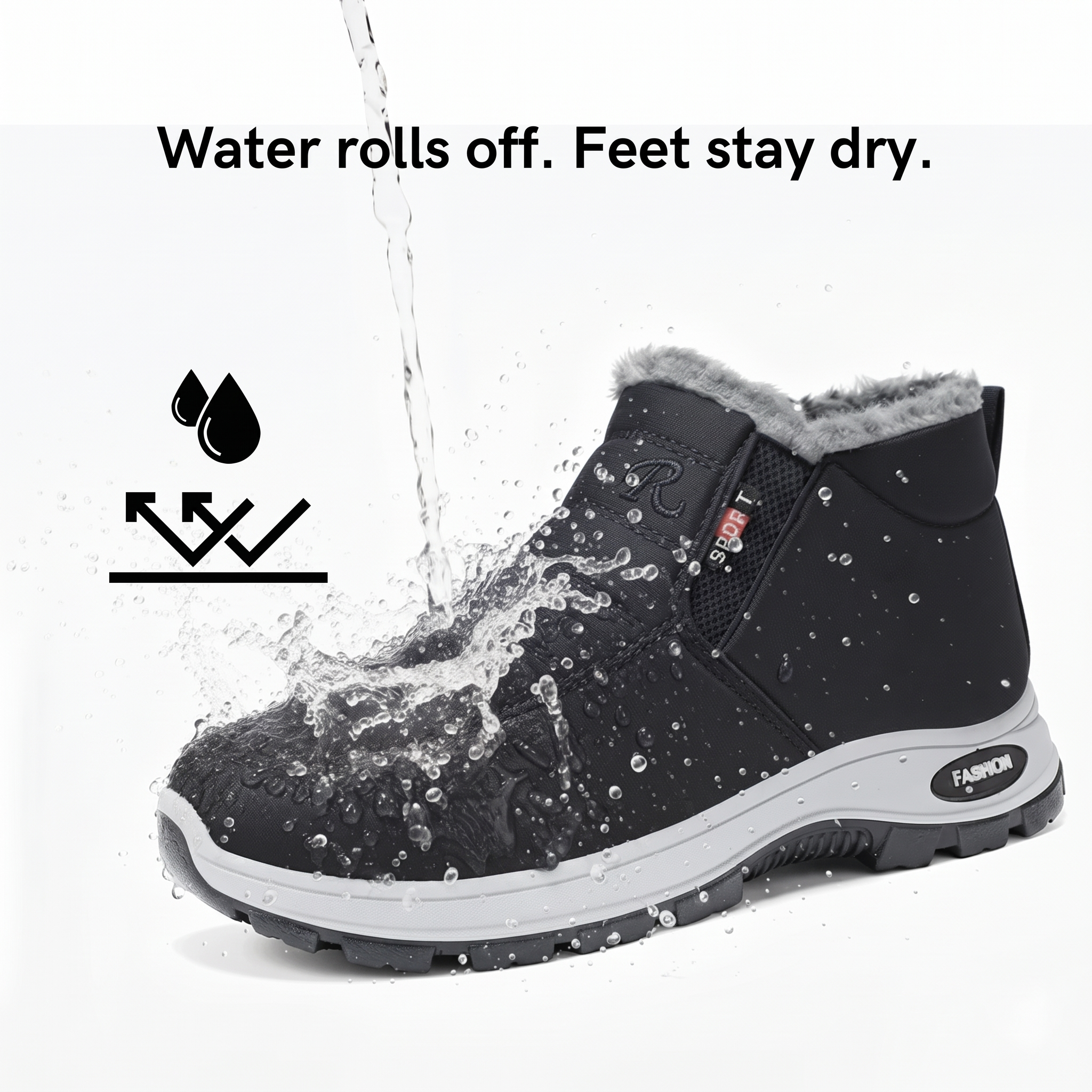 Sianna waterproof winter ankle boots in Black, photo 6