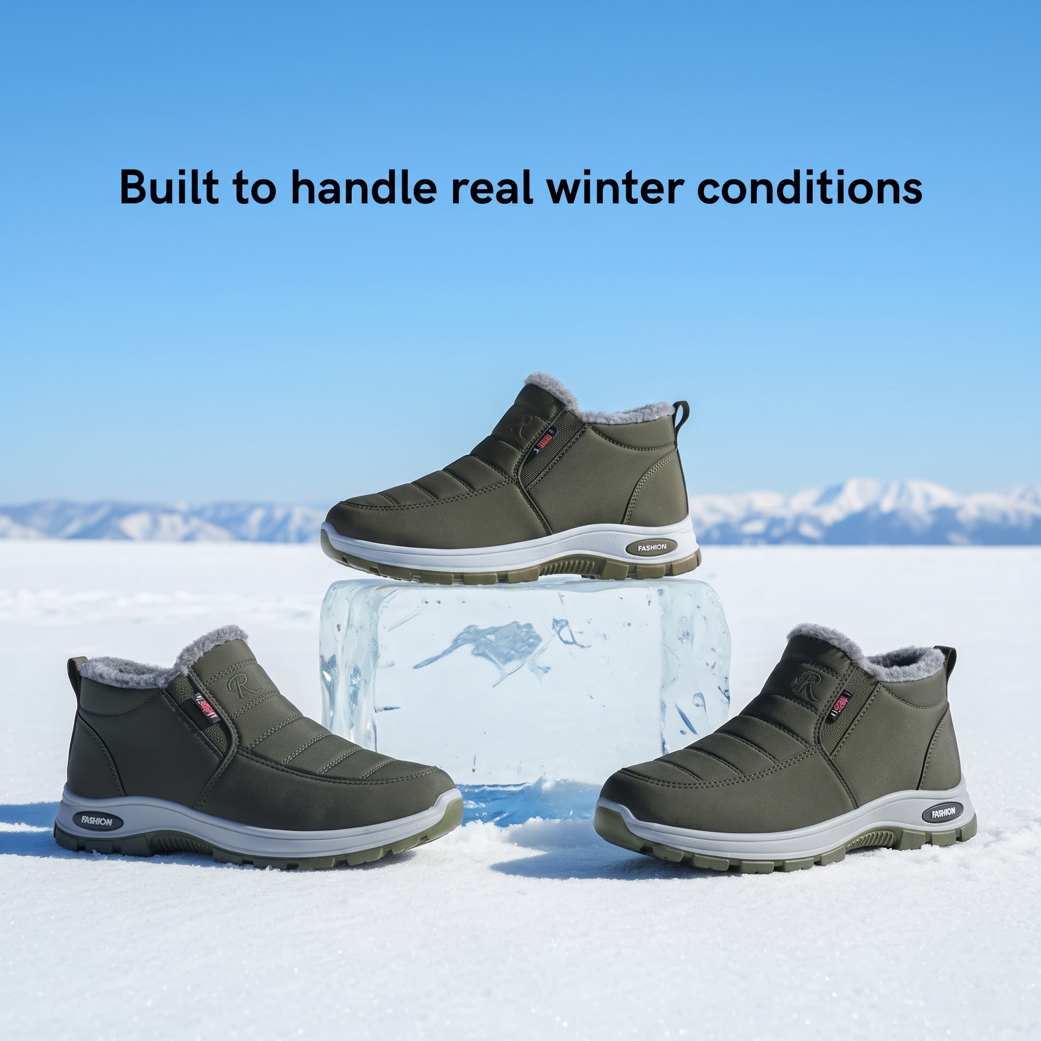 Sianna waterproof winter ankle boots in Green, photo 2
