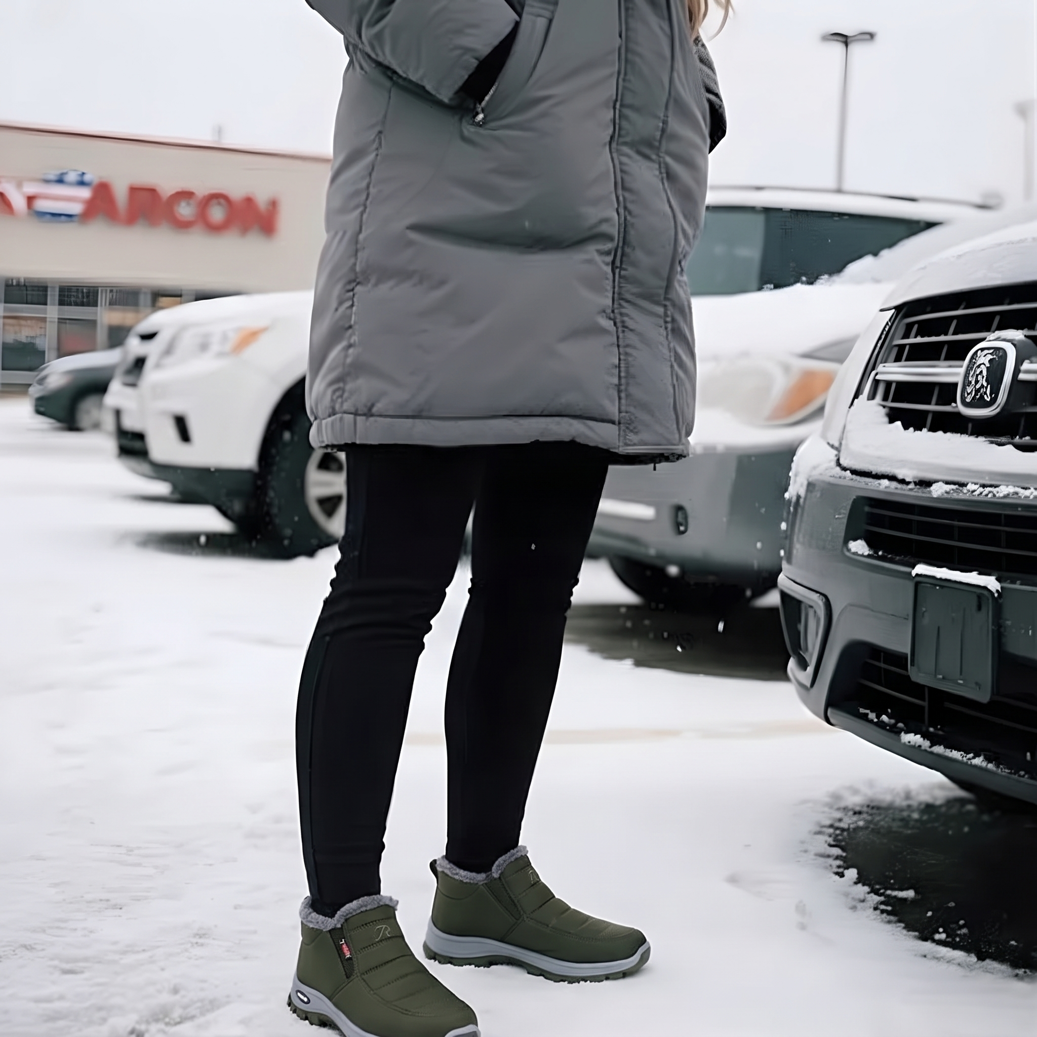 Sianna waterproof winter ankle boots in Green, photo 6