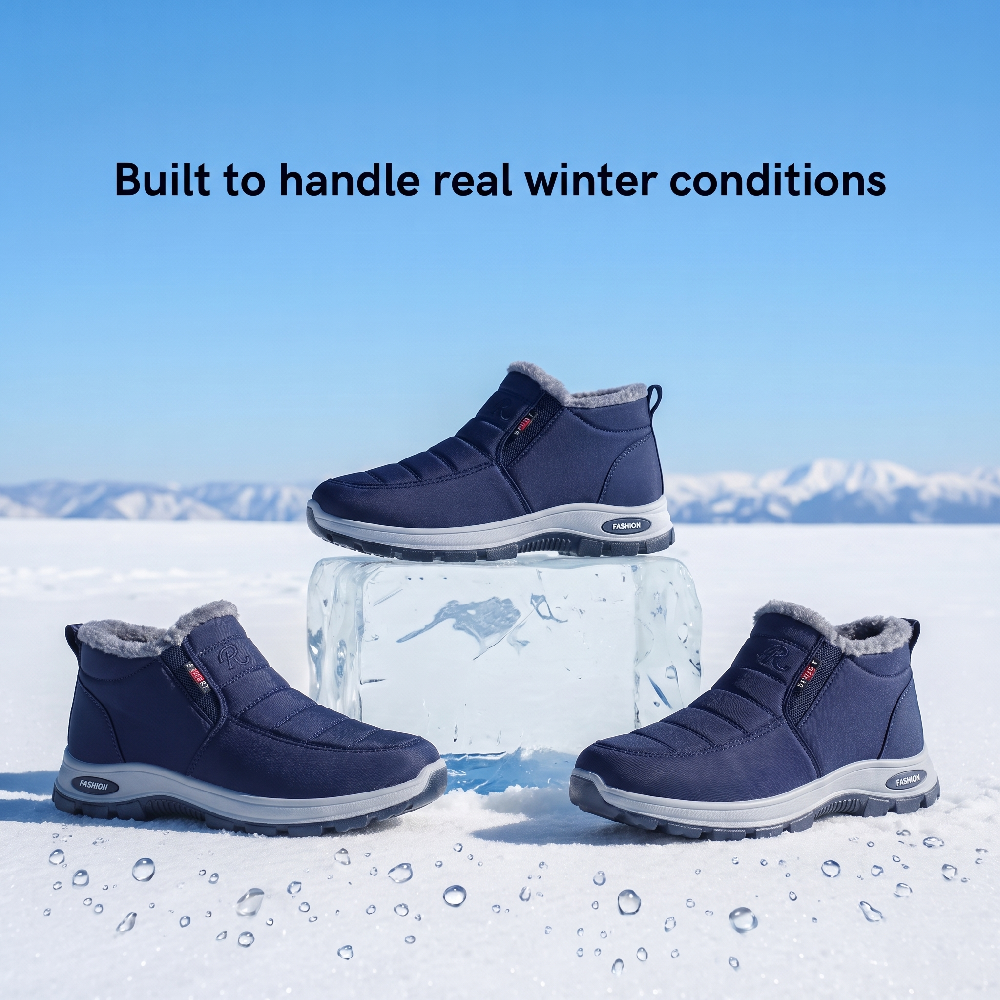 Sianna waterproof winter ankle boots in Blue, photo 2
