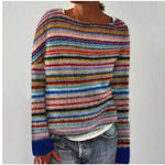 Women's Nordic-Pattern Cable-Knit Sweater in Rainbow
