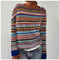 Women's Nordic-Pattern Cable-Knit Sweater in Rainbow