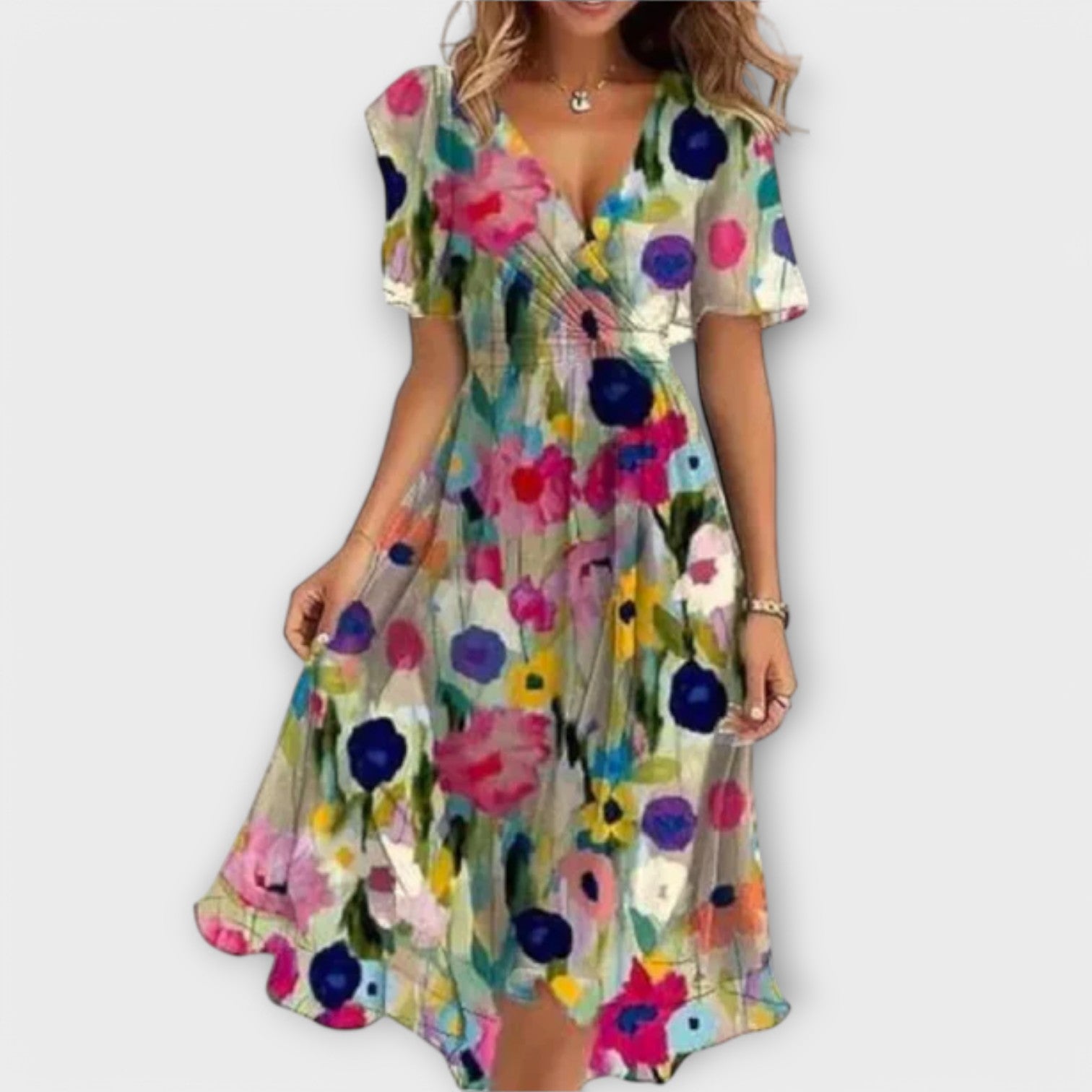 Clara Elegant Dress in Multicolor