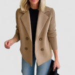 Women's Knit-Sleeve Tailored Coat