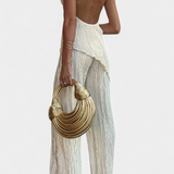 Halter Neck Asymmetrical Top with Wide-Leg Pants Set, photo 2