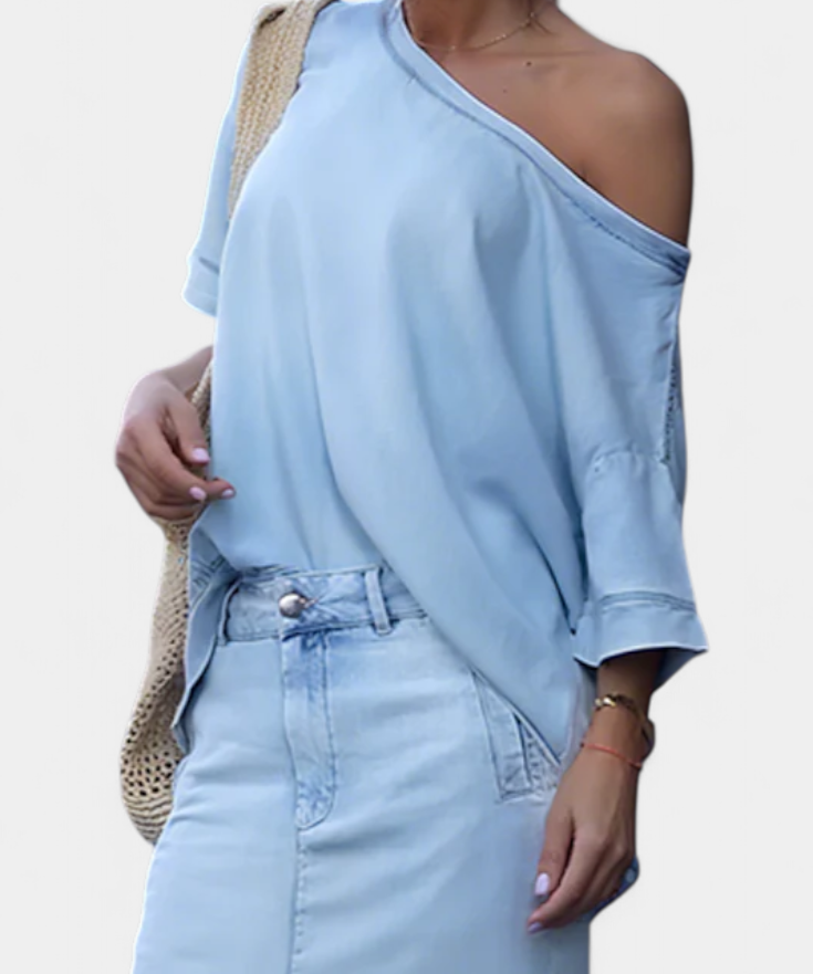 Asymmetrical Denim Set with Long Skirt, photo 2