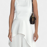 Asymmetrical Sleeveless Outfit with Pleated Pants, photo 2