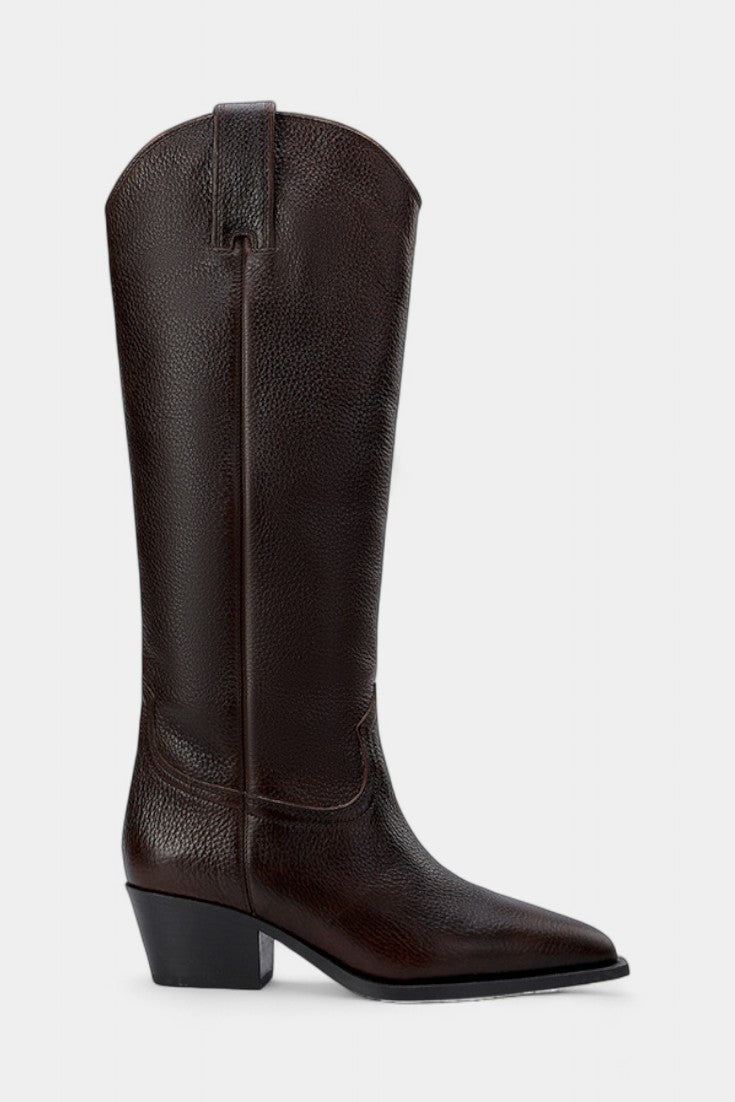 Brown Leather Equestrian Boots, Low Heel, photo 2