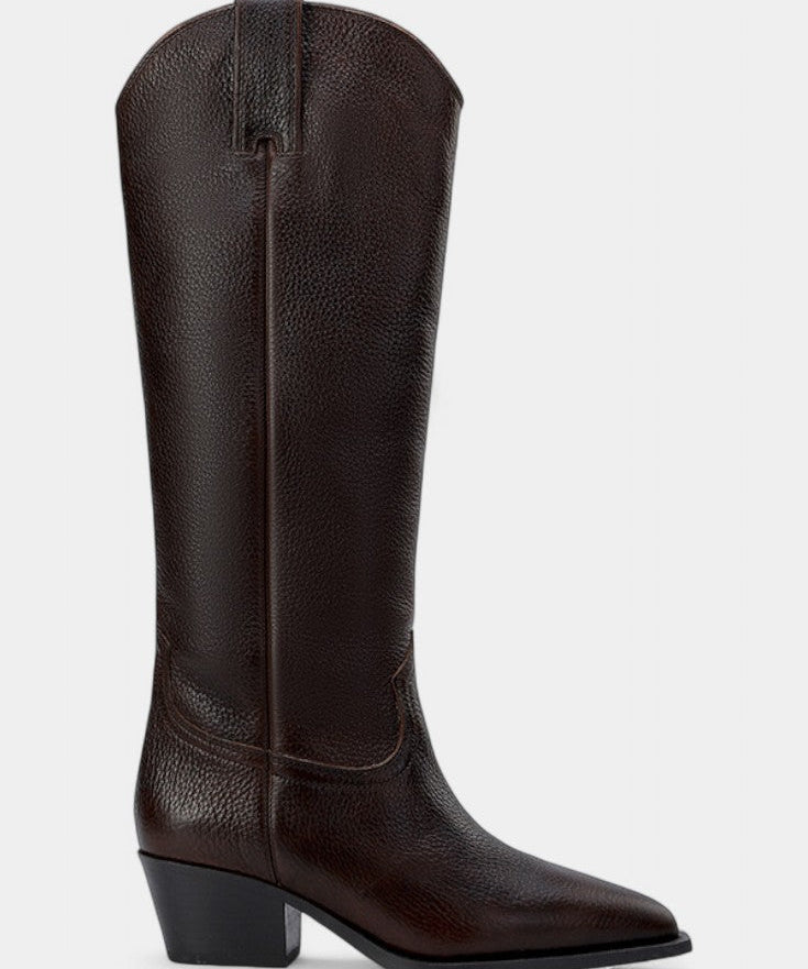 Brown Leather Equestrian Boots, Low Heel, photo 2