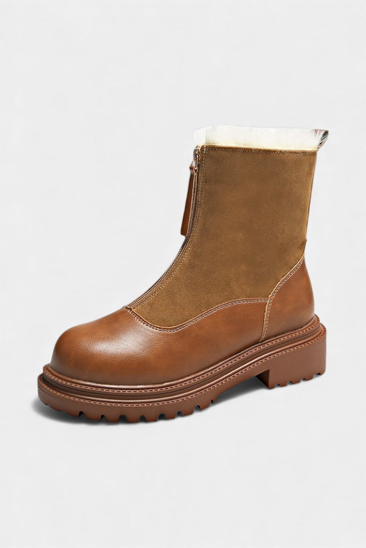 Women's Cleated Sole Boots with Faux Fur Trim, photo 2