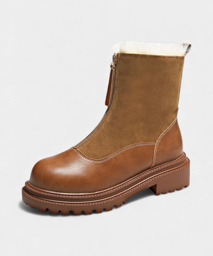 Women's Cleated Sole Boots with Faux Fur Trim, photo 2