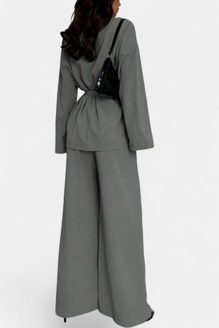 Women's V-Neck Blazer and Flared Pants Set, photo 11