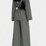 Women's V-Neck Blazer and Flared Pants Set, photo 11