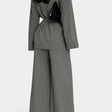 Women's V-Neck Blazer and Flared Pants Set, photo 11