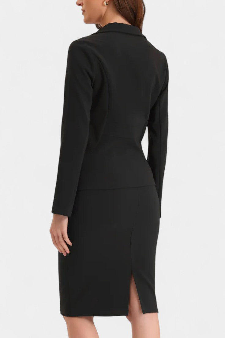 Chic Blazer and Pencil Skirt Ensemble with Notched Collar, photo 12