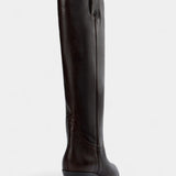 Brown Leather Equestrian Boots, Low Heel, photo 3