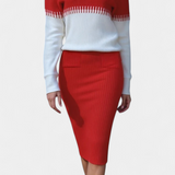 Two-Tone Long Sleeve Midi Knit Dress Ensemble, photo 12