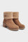 Sienna Faux Fur Block Heel Ankle Boots in Khaki
