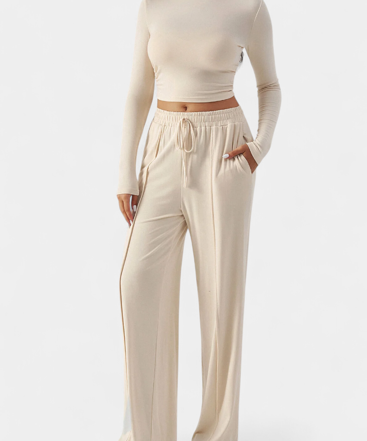 Elastic-Fit Viscose Yoga Set with Round Neck, photo 2
