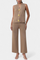 Women's Knit Vest with Wide-Leg Pants in Brown