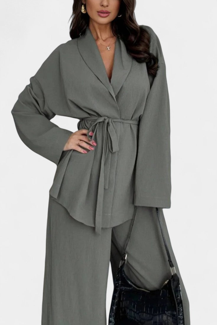 Women's V-Neck Blazer and Flared Pants Set, photo 13