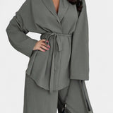 Women's V-Neck Blazer and Flared Pants Set, photo 13