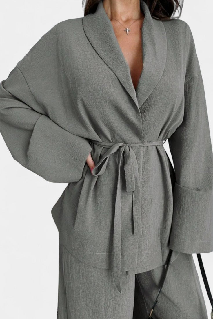 Women's V-Neck Blazer and Flared Pants Set, photo 14