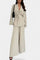 Women's V-Neck Blazer and Flared Pants Set in Apricot