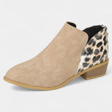 Women's Stylish Leopard Print Comfort Boots in Khaki