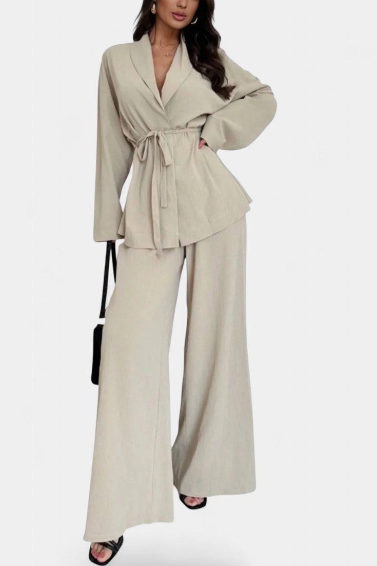 Women's V-Neck Blazer and Flared Pants Set, photo 17