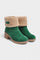 Sienna Faux Fur Block Heel Ankle Boots in Green