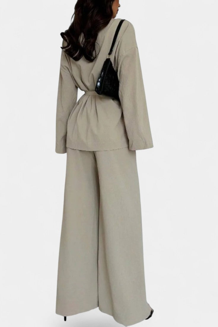 Women's V-Neck Blazer and Flared Pants Set, photo 18
