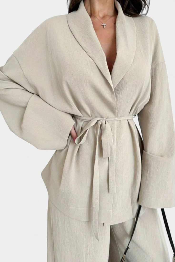 Women's V-Neck Blazer and Flared Pants Set, photo 16