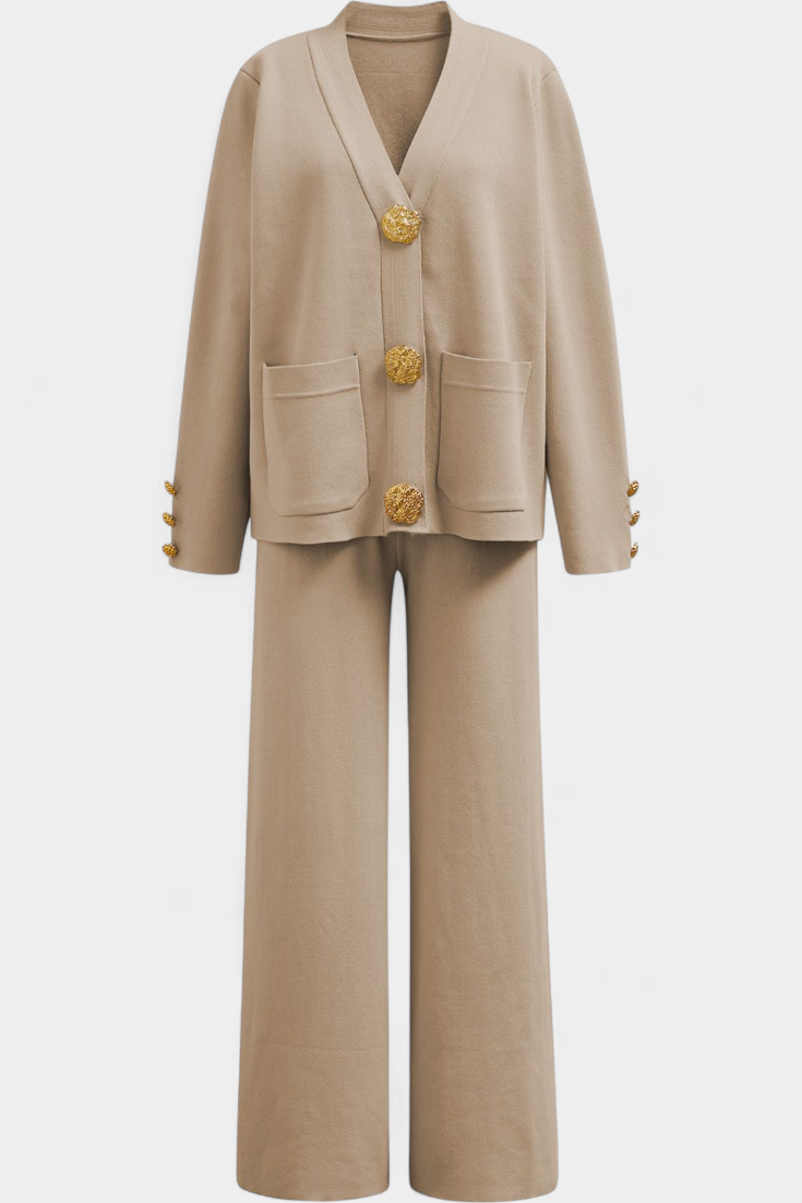 Classic Cardigan Set with Wide-Leg Pants, photo 4