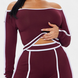 Off-Shoulder Set with Bold Striped Accents, photo 2