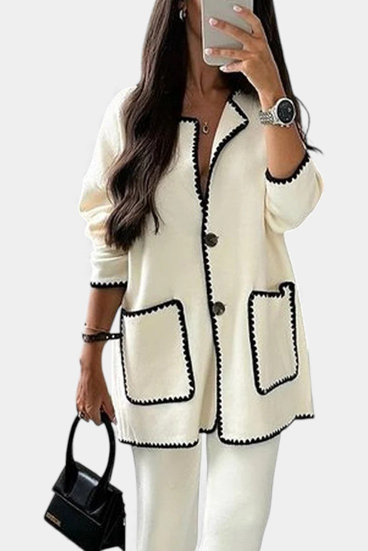 Women's Trimmed Jacket and Casual Pants Set, photo 2