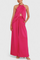 Front Neckline Top with Wide Leg Pants in Pink