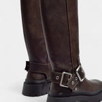 Strapped Mid-Calf Boots with Buckle Detail, photo 2