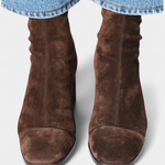 Contemporary Chunky Heel Boots in Brown
