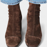 Contemporary Chunky Heel Boots in Brown