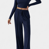 Elastic-Fit Viscose Yoga Set with Round Neck, photo 13