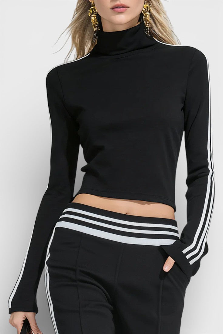 Retro Black Knit Set with Flared Pants, photo 2