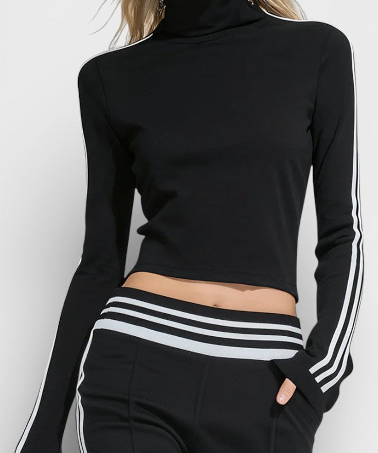 Retro Black Knit Set with Flared Pants, photo 2