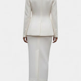 Blazer Set with Square Collar and Flowing Long Skirt, photo 3