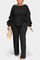 Adjustable Waist Set with Tailored Pants in Black