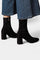 Pointed Toe Ankle Boots with Block Heel in Black