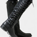 Cushioned-Sole High Boots in Black