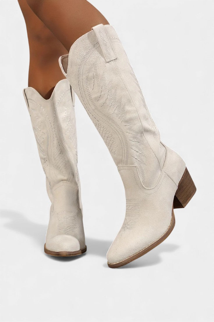 Suede Eusty Cowboy Boots with Block Heel, photo 6